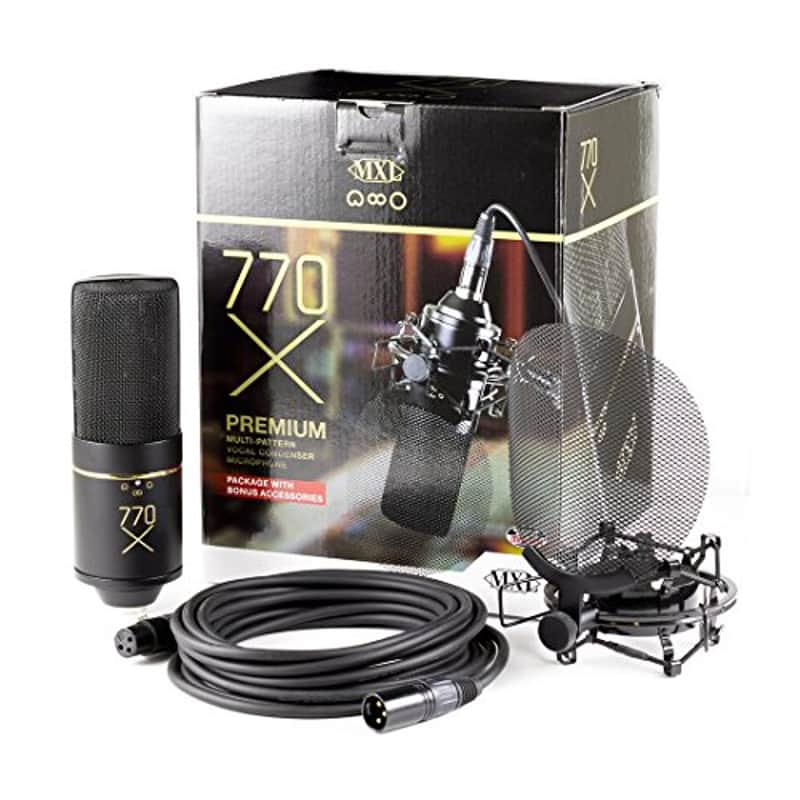 MXL Mics Multi-Pattern Condenser Microphone, XLR Connector, Black & Gold (770X) image 1