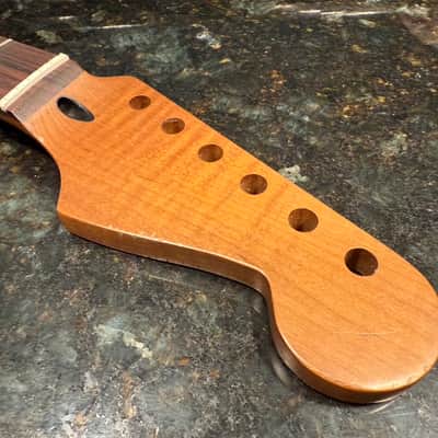 Real Life Relics Nitro Roasted 3AAA Flame Maple Strat® Stratocaster Neck Maple W Rosewood Fingerboard STRMF3A #1 image 2