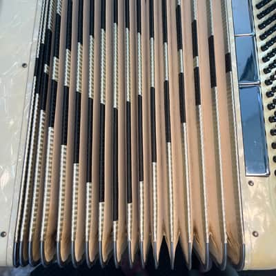 Contello Accordion 60’s in Pearl with Case Made In Italy image 7