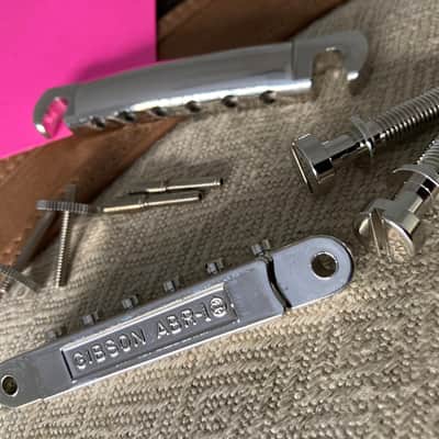 Gibson Historic Non-Wire ABR-1 Tune-O-Matic Bridge with Lightweight Aluminum Stop Bar Tailpiece- Nickel- COMBO image 1