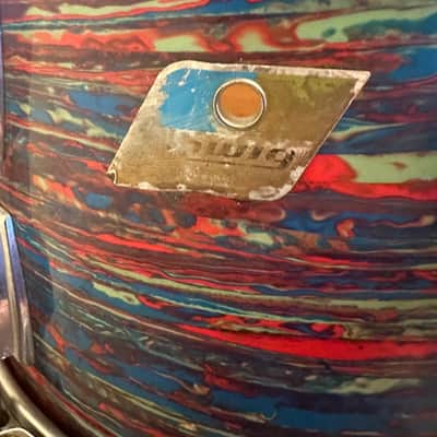 Ludwig Big Beat Drum Set 12/13/16/22 1970/71 - Psychedelic Red image 8