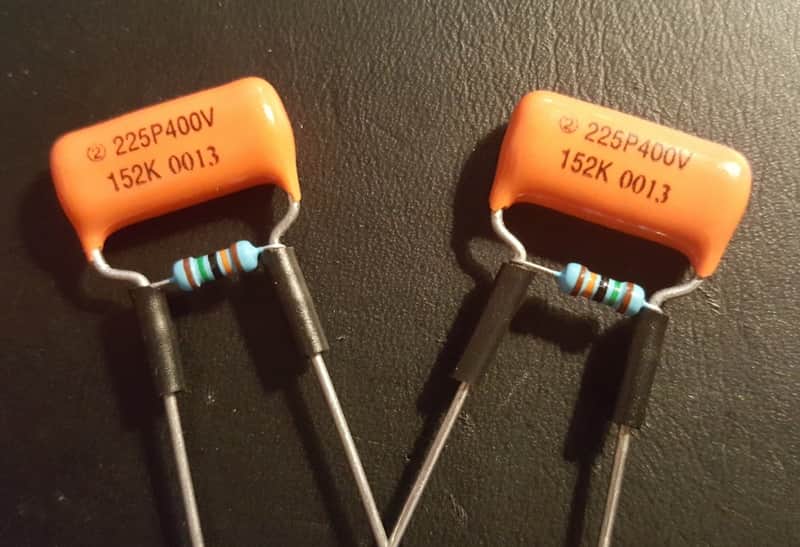 2x Sprague Orange Drop Treble Bleed Kits Mod .0015uf 150k - Strat, Tele, others image 1