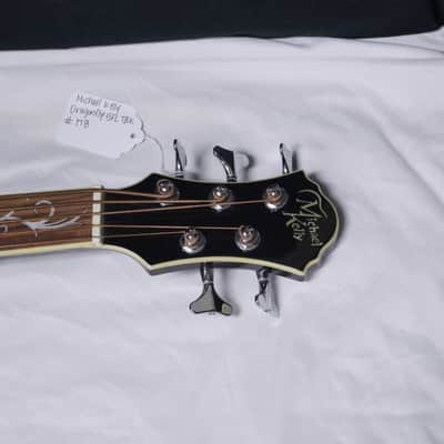 MICHAEL KELLY Dragonfly 5-string FRETLESS acoustic electric BASS guitar Trans Black w/Case - Used image 7