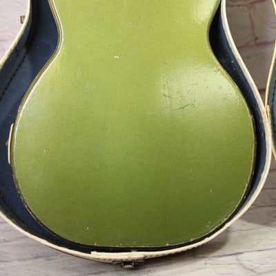 👀Vintage 1955 Kay K-136 "Peanut" Art Deco 2 Tone Metallic Green/ White w/ OHC image 5