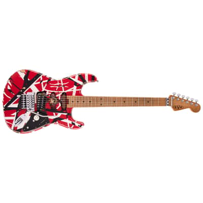 Striped Series Frankenstein Frankie Red with Black Stripes Relic EVH image 2