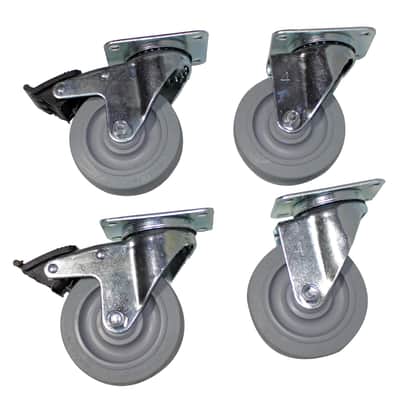 ProX X-CASTER-4-GRAY 4" Grey Casters (Set of 4 - 2 Locking) image 1