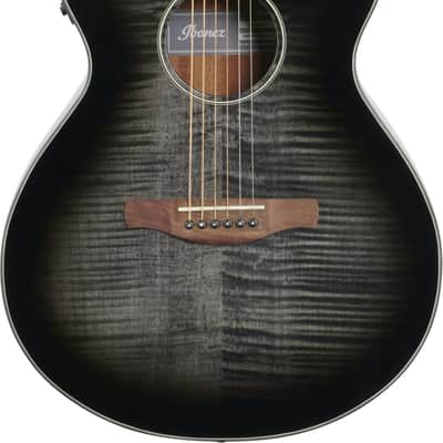 Ibanez AEG70 Grand Concert Acoustic-Electric Guitar, Flame Maple Top, Charcoal Burst image 2