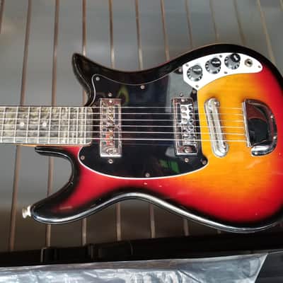 Teisco 559-1405 1960's Sunburst Vintage Electric Guitar w/ Gig Bag image 1