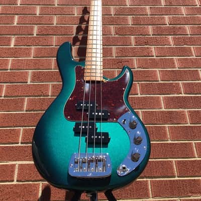 2020 G&L USA Custom Shop Matador Turqoise Burst Flame Neck 4-String Bass w/Case image 4