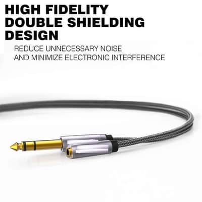 TopSeries Long 6.35mm (1/4 inch) 3.5mm (1/8 inch) Headphone Jack Adapter -8ft (2.4m) 1/8 Female to 1/4 Male Extension Cable 3.5 to 6.35 for Mixer Guitar Piano Amplifier Speaker and More image 2