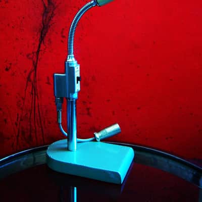 Vintage 1960's Calrad 10-24 dynamic microphone Hi Z w stand and cable Lafayette Olson Shield image 1