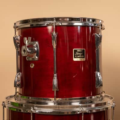 1990s Yamaha Stage Custom Cranberry Red Drum Set image 14