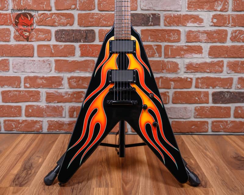 ESP Custom Shop James Hetfield JH-1 Black w/ Flame Graphic #003