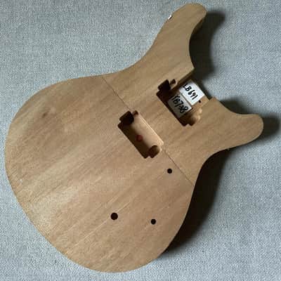 Double Cutaway Unfinished Solid Redwood Electric Guitar Body, HH Pickups