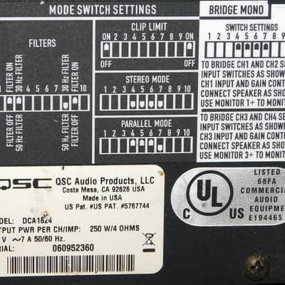 QSC DCA 1824 4 channel Theater Power Amplifier #2 great for monitors image 4