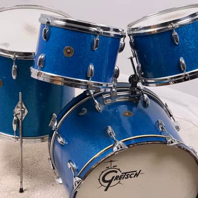 Gretsch 20/12/12/16" 60's Round Badge Drum Set - Blue Sparkle image 4