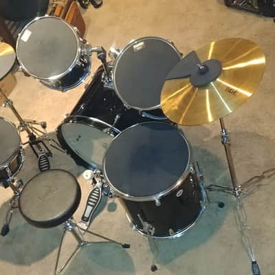 Taye 5 piece drum kit with high hat and cymbal 2003-2004 Black image 2