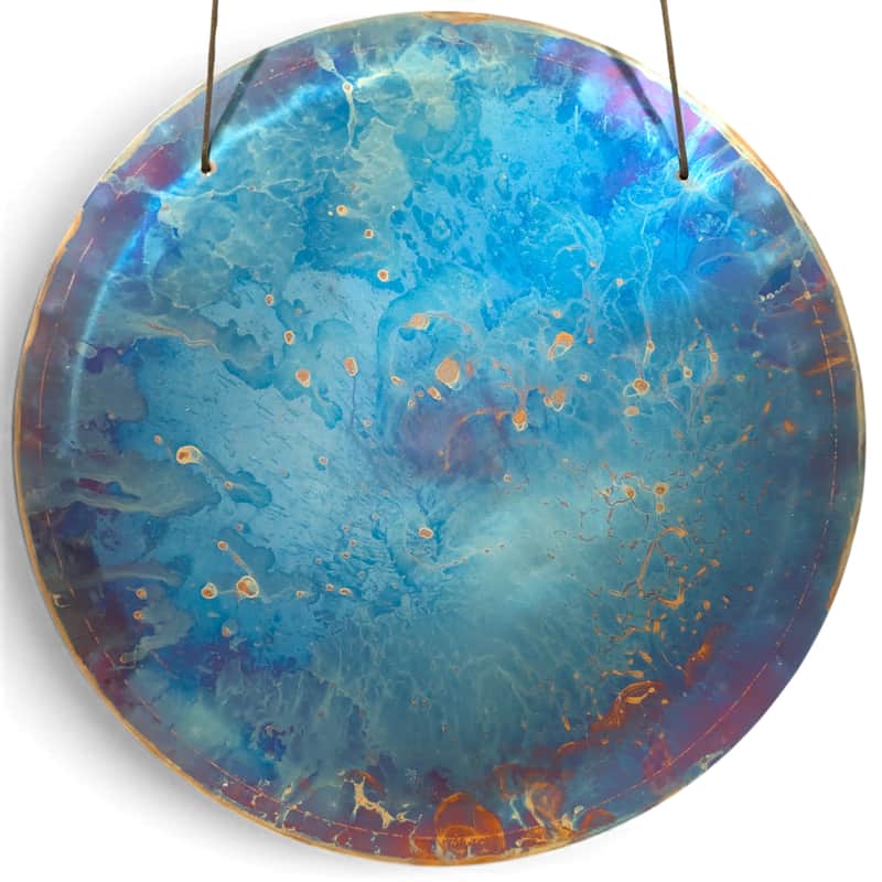 B2-15 Grotta Sonora 19" Titanium Blue Cosmo Handheld Gong image 1