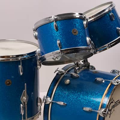 Gretsch 20/12/12/16" 60's Round Badge Drum Set - Blue Sparkle image 3