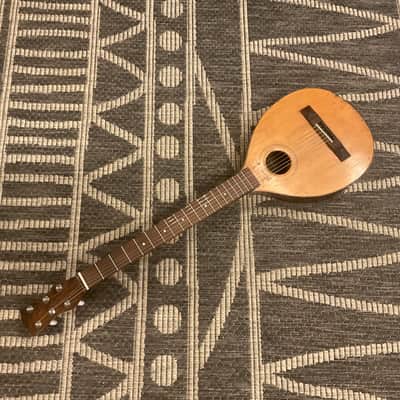 1800’s Era No-Name Mini Travel Guitar Round Body W/Pyramid Bridge Late 1800’s - Real Relic image 5