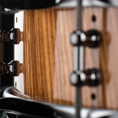 Seven Six Drum Company 4x14 Vented Zebrawood Piccolo Custom Snare Drum 2022 Zebra Gloss Polyester image 8
