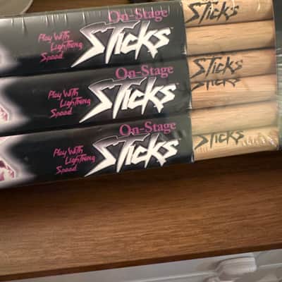 On-Stage HN2B Hickory 2B Nylon Tip Drum Sticks (12 Pairs) 2010s - Natural image 2