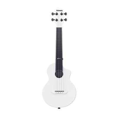 New Donner Cream White Carbon Fiber 23in Concert Ukulele with Bag & Tutorial Lessons image 1