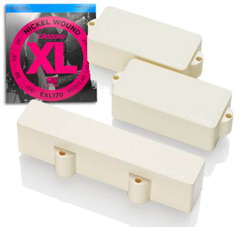 EMG PJ 4 String Bass Pickup Set - EMG PJ / Ivory (FREE STRINGS) image 1