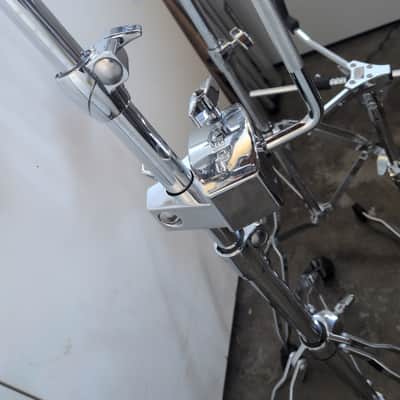 DW, Roland, Gibraltar - DW Flat Snare Stand, 2 x Roland Cymbal Boom/L-Rod stands, Gibraltar Cymbal Clamp - Silver image 11