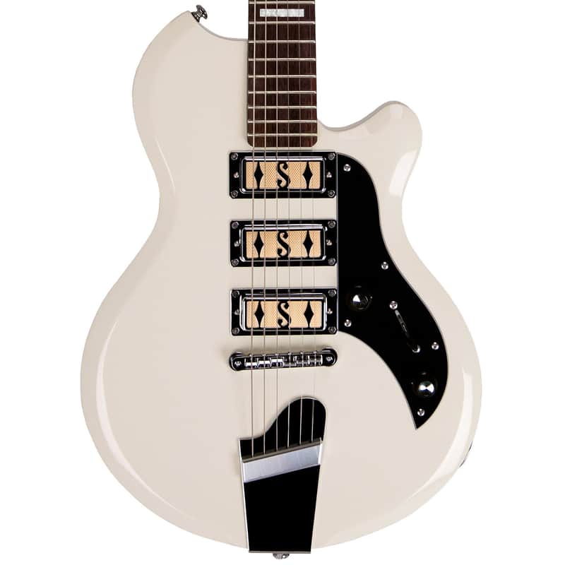 Supro 2030AW Hampton Triple Pickup Island Series Electric Guitar Antique White image 1