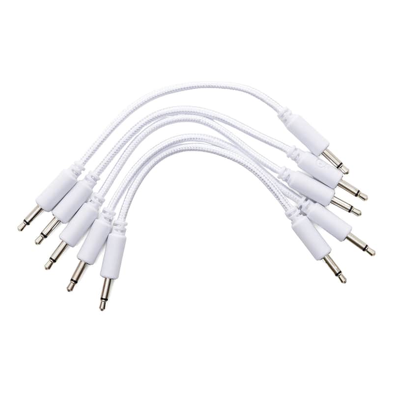Erica Synths Eurorack Patch Cables (10cm White Braided x 5) image 1