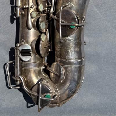 Buescher True Tone Alto Saxophone, Vintage Low Pitch, Silver Finish image 1