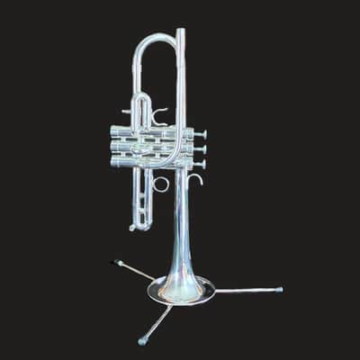 BERKELEY Raw Brass STD Eb/D Trumpet w/ Extra Silver D Bell 2019ish - SILVER PLATED image 6