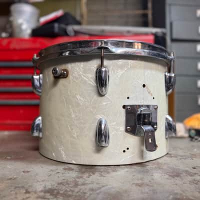 1950s Slingerland 8x12 Tom Tom Project in White Marine Pearl image 5