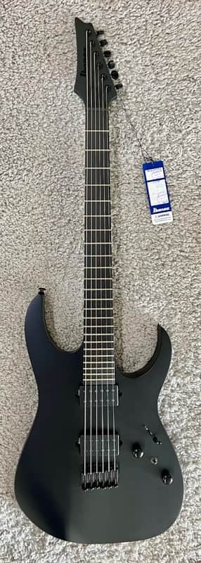Mint Ibanez RG Iron Label Electric Guitar Flat Black, Model RGRTB621BKF image 1