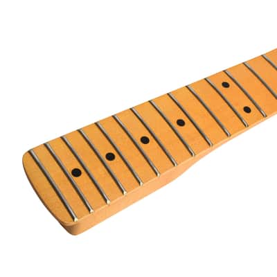 Matte Yellow 22 Fret Electric Guitar Neck, Canadian Maple Handle for ST Style [Peach Wood Tube + Bovine Bone Nut],price include the import duty for US buyer image 11