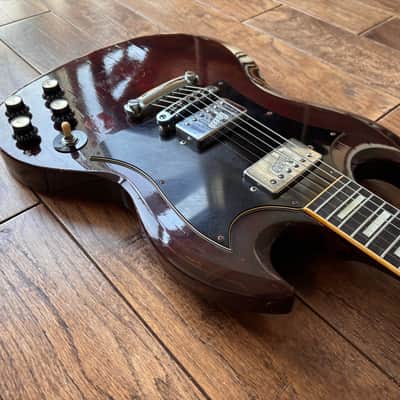 Vintage 1970s Greco SS 600 SG Electric Guitar Oxblood 'Gneco' Maxon Pickups MIJ Japan Matsumoku image 8