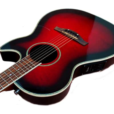 Schecter Diamond Series Acoustic-Electric Guitar Transparent Red Burst Bild 9