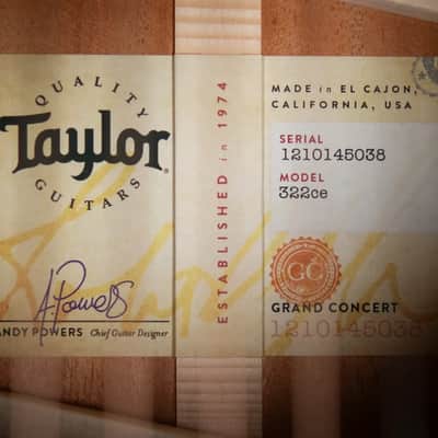 Taylor 322ce Grand Concert Acoustic/Electric Guitar - Shaded Edge Burst with Hardshell Case image 16