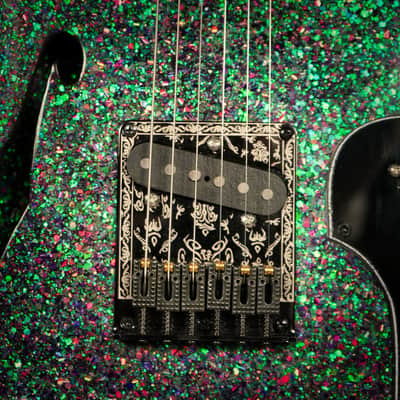 Flaxwood Prototype Electric Guitar Green/Purple Holoshift image 6