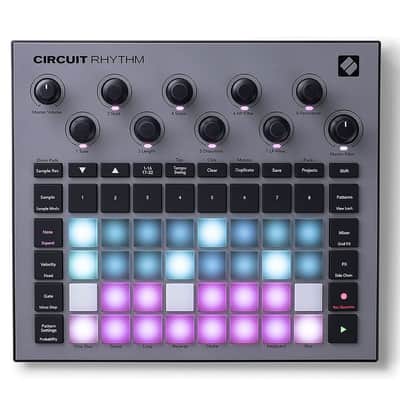 Novation Circuit Rhythm Groovebox Workstation with Standalone Sampler Bundle with Studio Pro Monitor Headphones, 32GB Memory Card, and 2x MIDI Cable image 4