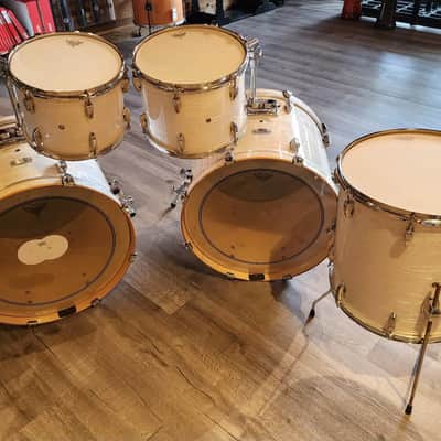 Used Pearl Export 5pc Drum Set White Oyster image 2