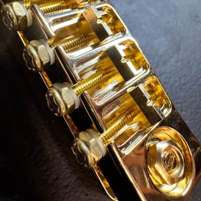 Carlino Rock Bottom Bridge /sustain block, tailpiece system 2025 - Real 14k Gold plating image 10