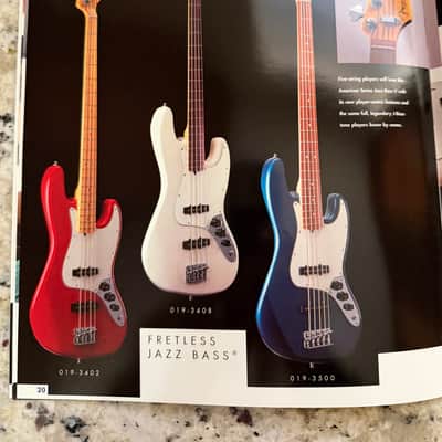 Fender Brochure Catalog 90s-2000s left-handed Stratocaster hardtail Fat American Standard paisley floral Strat Texas special American series telecaster American precision jazz bass five string hot rodded image 16