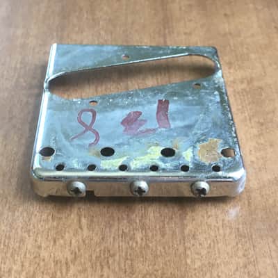 Vintage 1960s Fender USA Tele Ashtray 3 Saddle Guitar Bridge Plate Natural Relic image 9
