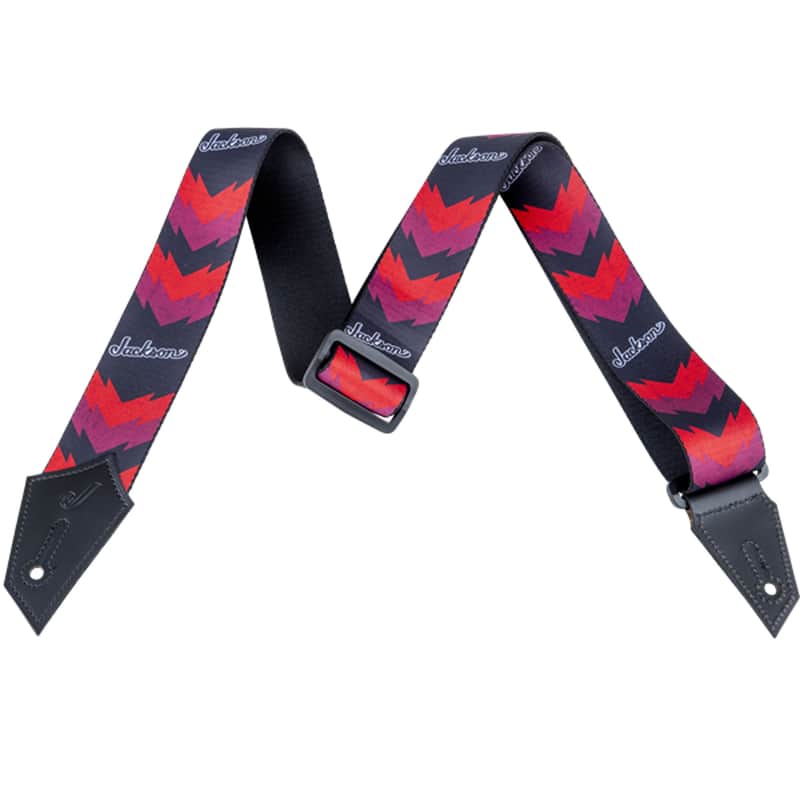 Jackson Strap with Double V Pattern Black and Red image 1
