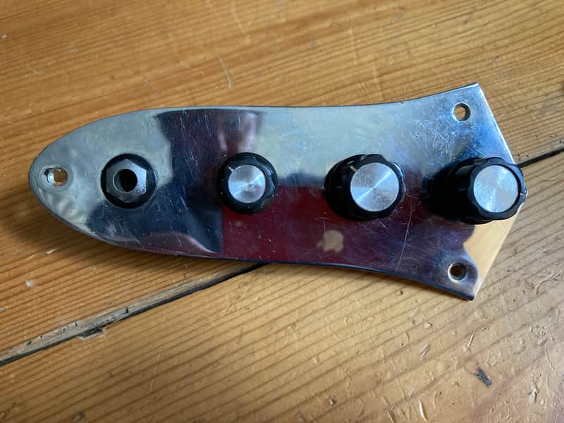 1970s Vintage Satellite Jazz Bass Guitar Control Plate image 1