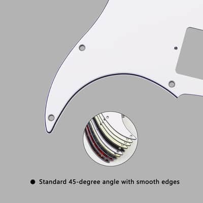 11 Hole HH Humbucker Strat Pickguard ST Pickguards Scratch Plate for USA/Mexican Fender Standard Stratocaster Modern Style Electric Guitar - White 3ply with Mounting Screws image 5