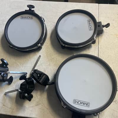 Simmons Set of 3 electric drum triggers, SD600 series, two 8” one 10” with L rods image 1