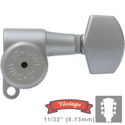 NEW Hipshot Vintage L3+R3 LOCKING Mini Tuners SET Small Buttons 3x3 - SATIN CHROME